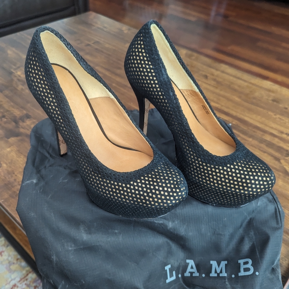 L.A.M.B black heels